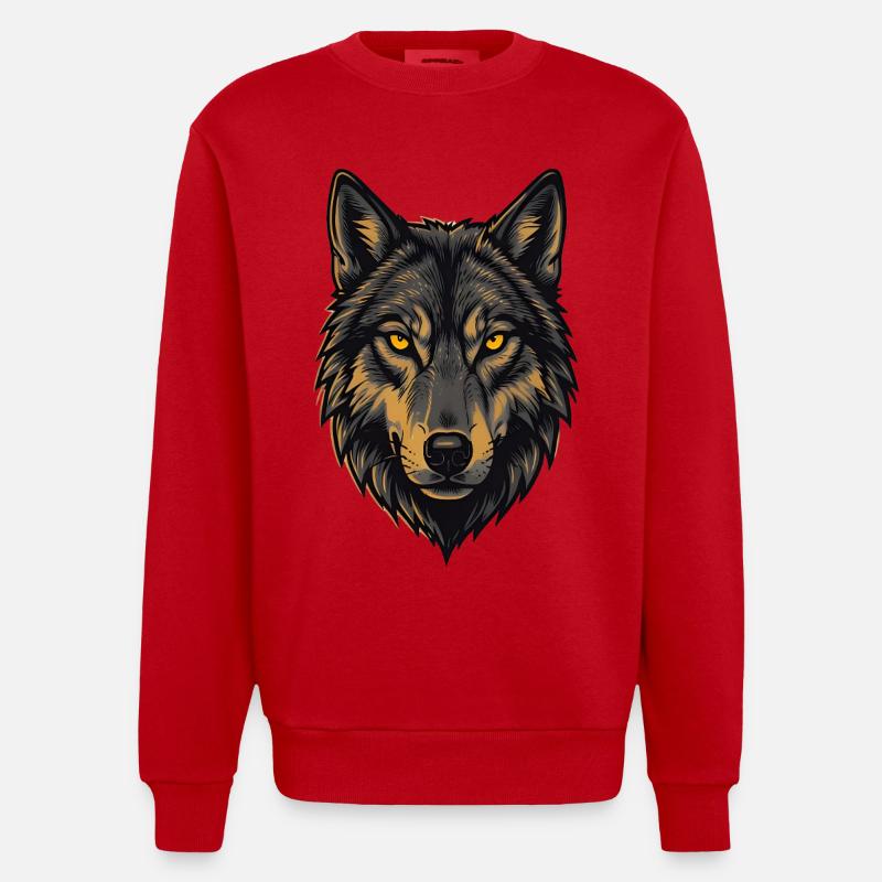 Alpha Wolf - Heavyweight Oversized Organic Crew Neck Made in EU - red