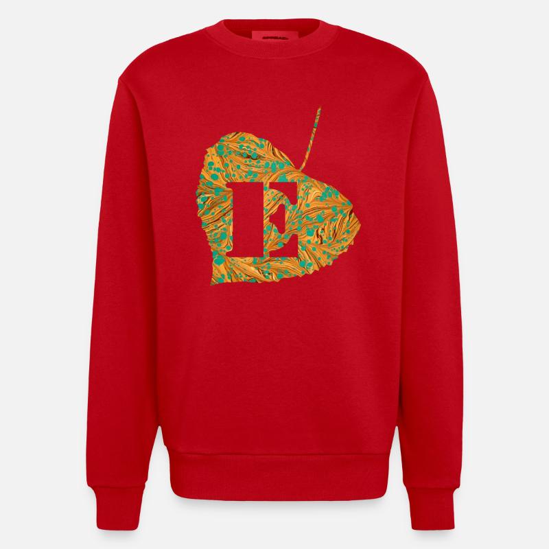 Feuille E 95 E - Sweat bio épais oversize fabriqué en UE - rouge