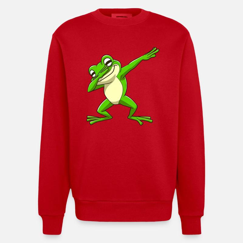 Cool Frog Dabbing Pose Tendance - Sweat bio épais oversize fabriqué en UE - rouge