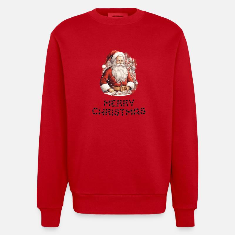 Weihnachtsmann - Marry Christmas - Heavyweight Oversized Organic Crew Neck Made in EU - Rot
