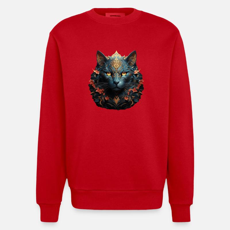 Chat - Sweat bio épais oversize fabriqué en UE - rouge