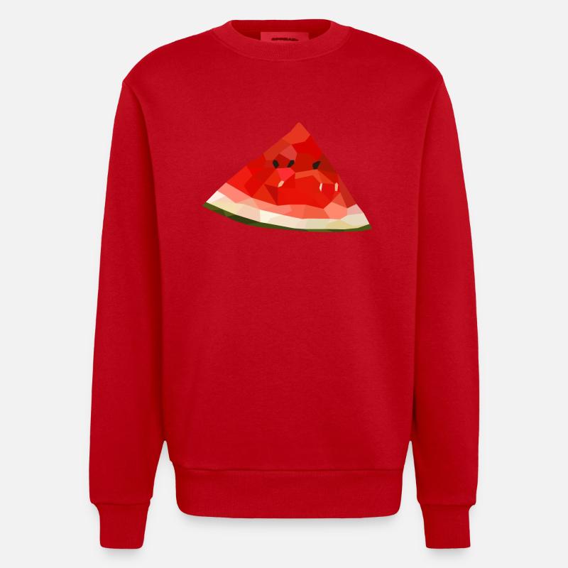 Fruit de melon d'eau - Sweat bio épais oversize fabriqué en UE - rouge
