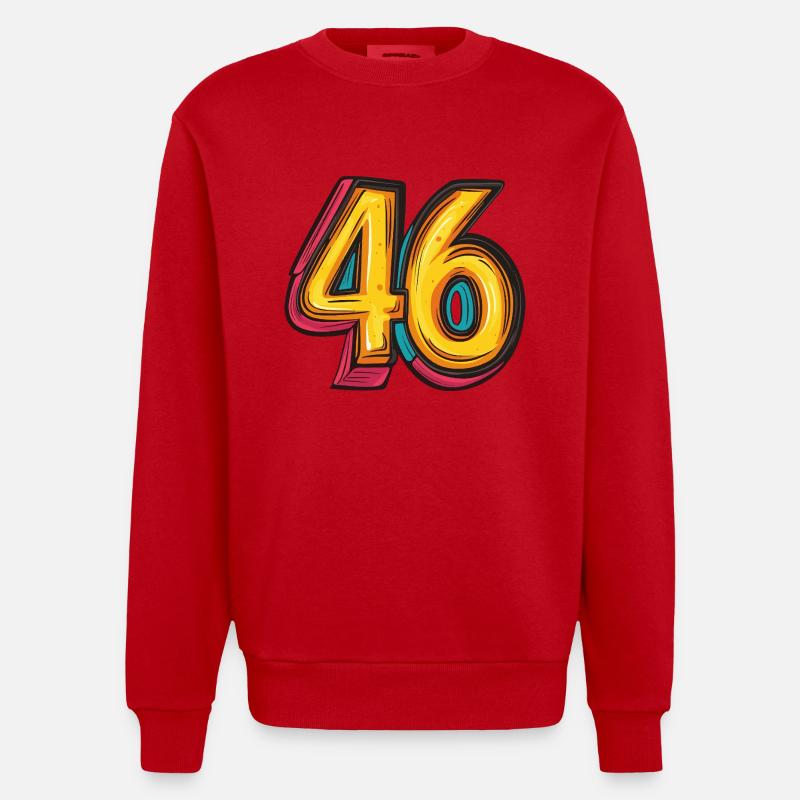 Bande dessinée à 46 numéros - Sweat bio épais oversize fabriqué en UE - rouge