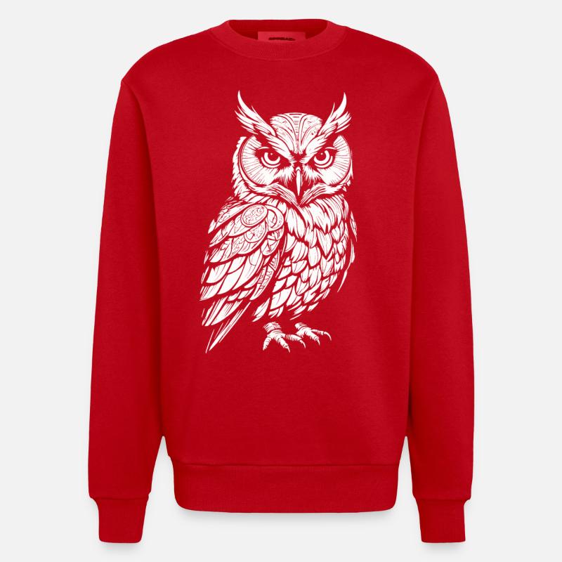 Eule - Heavyweight Oversized Organic Crew Neck Made in EU - Rot