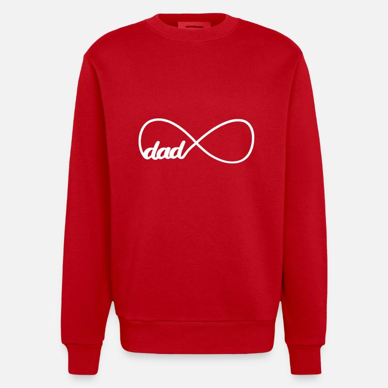 dad forever - Heavyweight Oversized Organic Crew Neck Made in EU - red