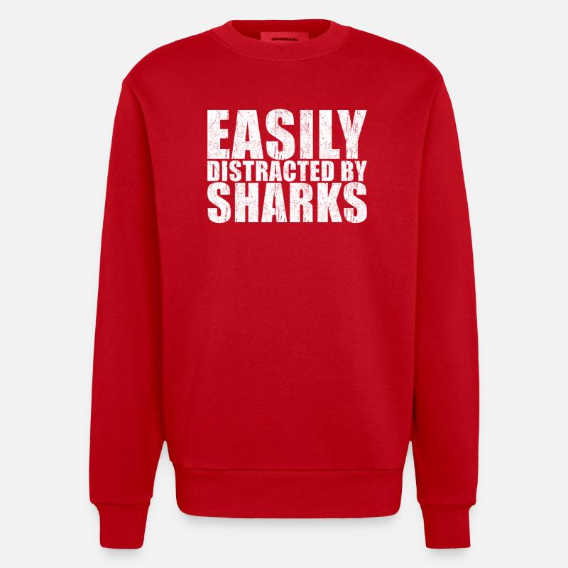 Dicton requin - Sweat bio épais oversize fabriqué en UE - rouge