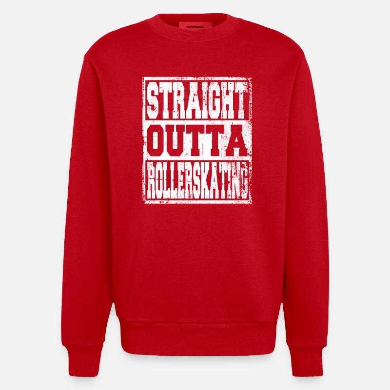 Rollerskating Spruch lustig - Heavyweight Oversized Organic Crew Neck Made in EU - Rot