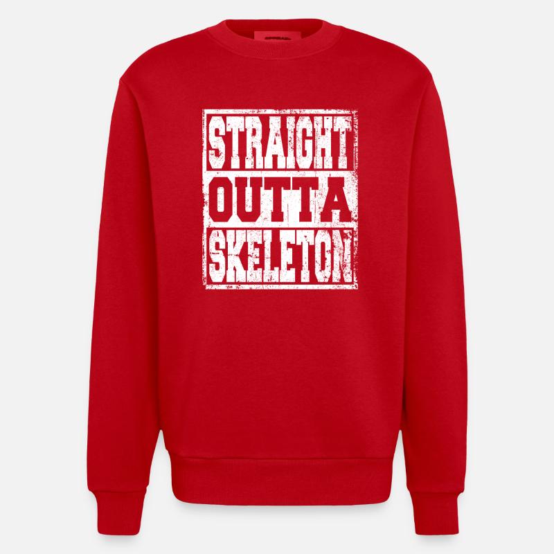 Skeleton Spruch lustig - Heavyweight Oversized Organic Crew Neck Made in EU - Rot