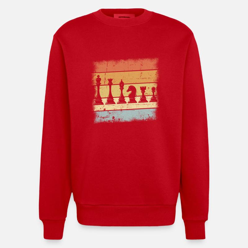 Cadeau d’échecs - Sweat bio épais oversize fabriqué en UE - rouge