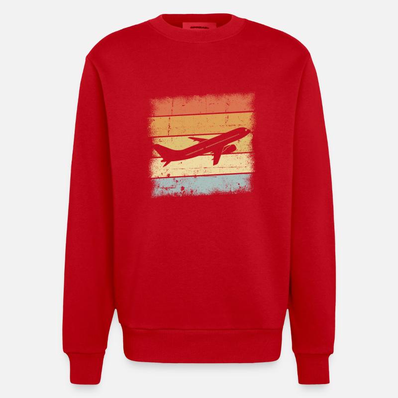 Pilot Geschenk - Heavyweight Oversized Organic Crew Neck Made in EU - Rot