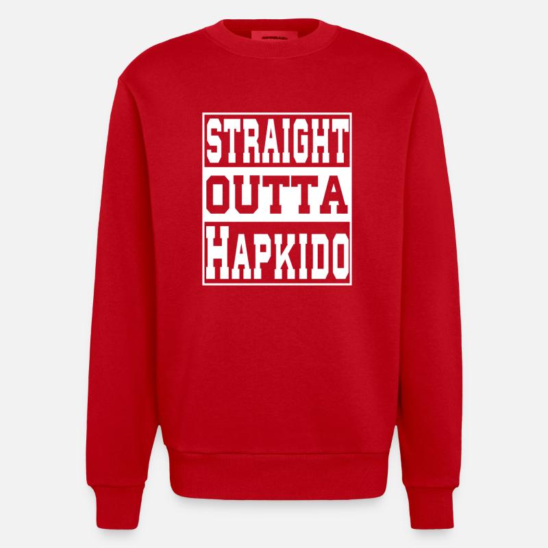 Hapkido dit drôle - Sweat bio épais oversize fabriqué en UE - rouge