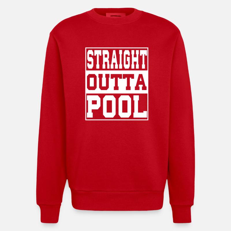 Pool Spruch lustig - Heavyweight Oversized Organic Crew Neck Made in EU - Rot