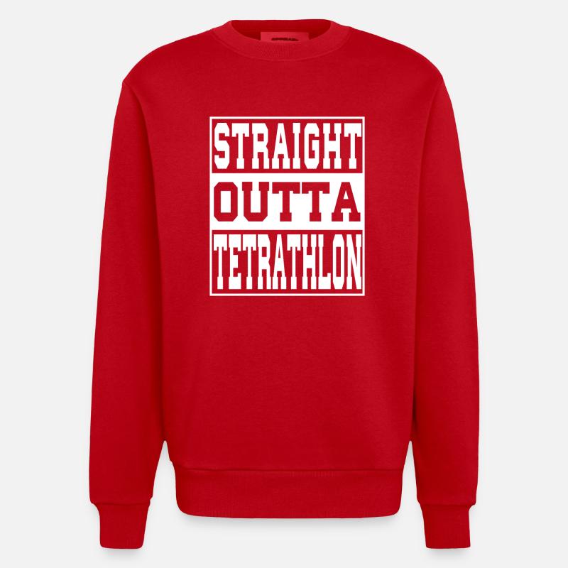 Tetrathlon dit drôle - Sweat bio épais oversize fabriqué en UE - rouge