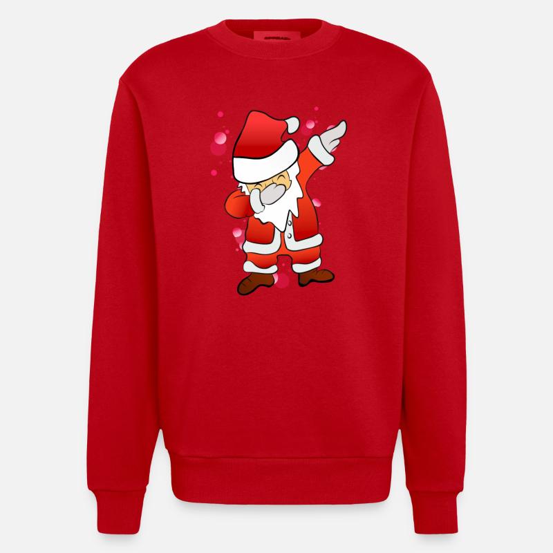 Dabbing Nicholas - Heavyweight Oversized Organic Crew Neck Made in EU - red
