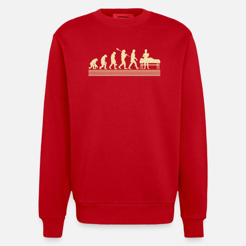 Evolution Des Physiotherapeuten - Heavyweight Oversized Organic Crew Neck Made in EU - Rot