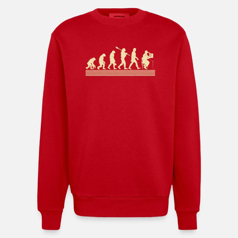 Epidemiological evolution - Heavyweight Oversized Organic Crew Neck Made in EU - red