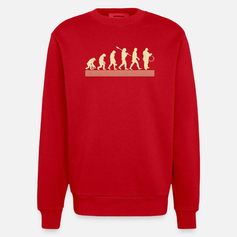 Elektriker-evolution - Heavyweight Oversized Organic Crew Neck Made in EU - Rot