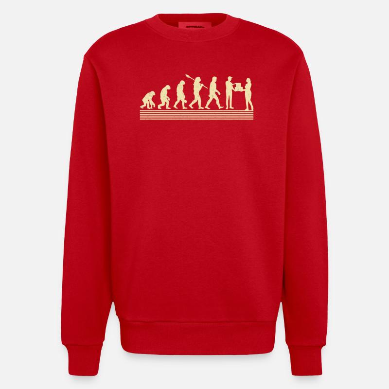 Paketträger-evolution - Heavyweight Oversized Organic Crew Neck Made in EU - Rot