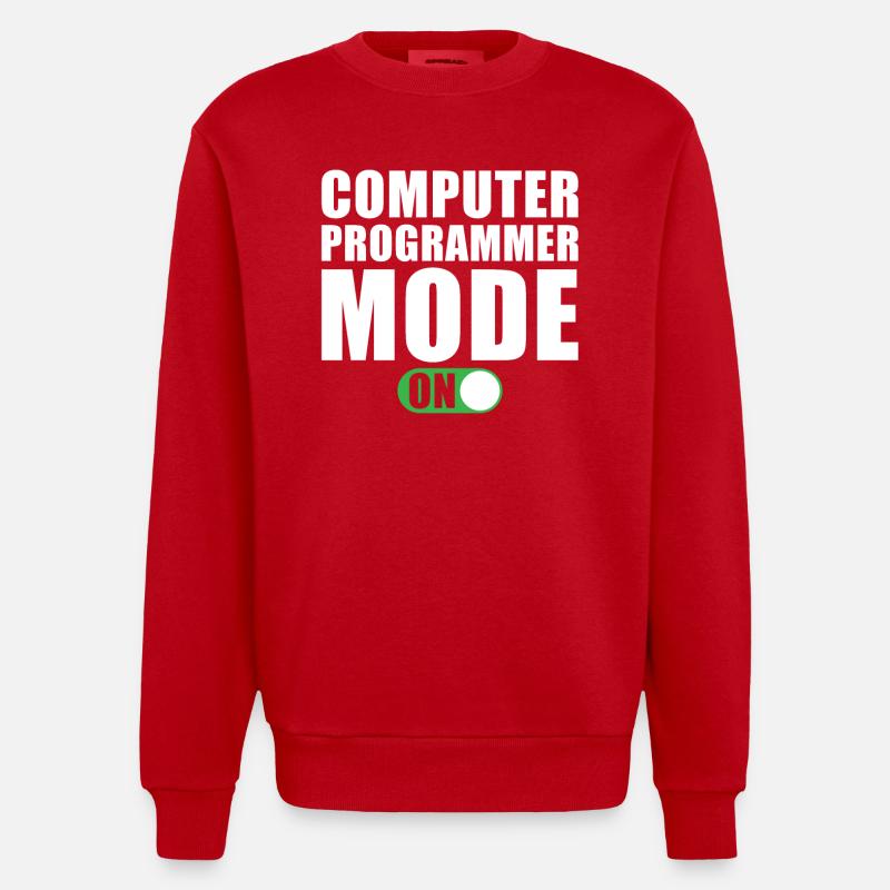Mode programmeur informatique activé - Sweat bio épais oversize fabriqué en UE - rouge
