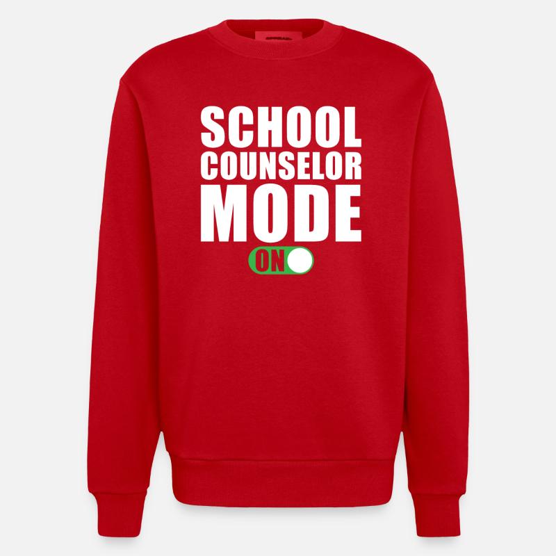 Mode Conseiller scolaire activé - Sweat bio épais oversize fabriqué en UE - rouge