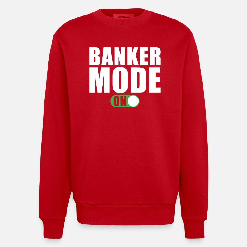 Banker Modus Ein - Heavyweight Oversized Organic Crew Neck Made in EU - Rot