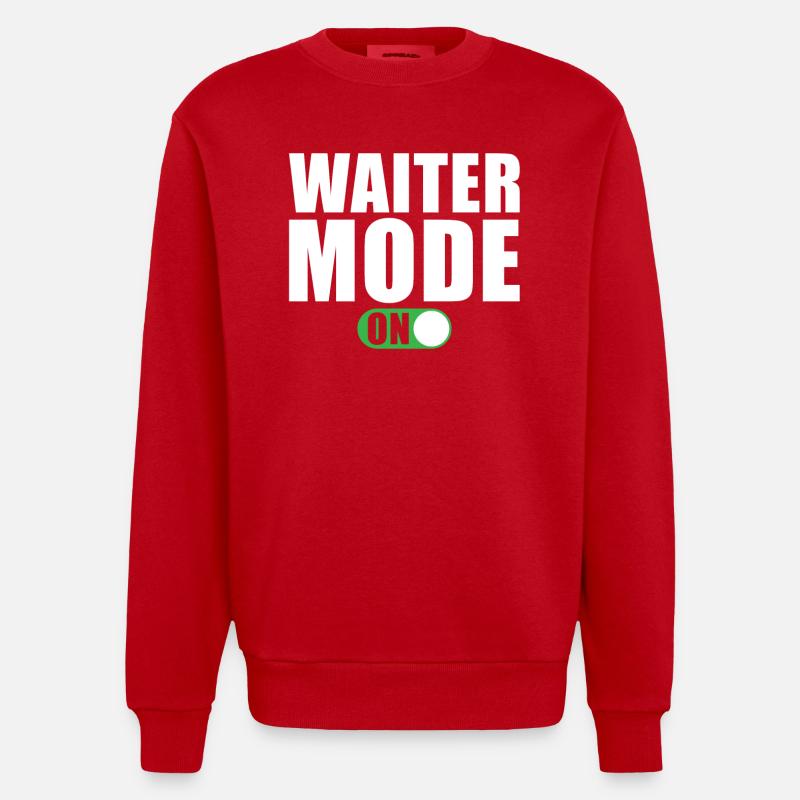 Kellner Modus Ein Bedienung Restaurant - Heavyweight Oversized Organic Crew Neck Made in EU - Rot