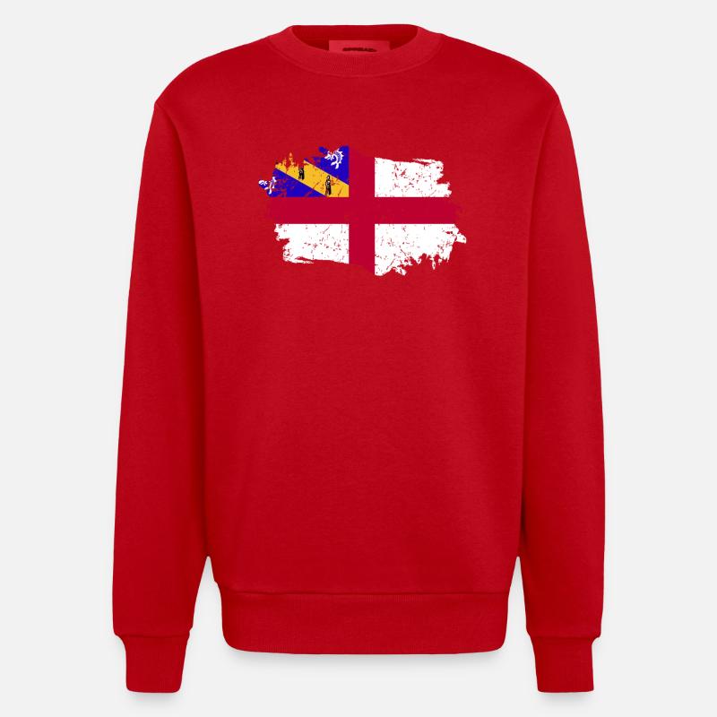 Drapeau Herm Grunge Drapeau Herm - Sweat bio épais oversize fabriqué en UE - rouge