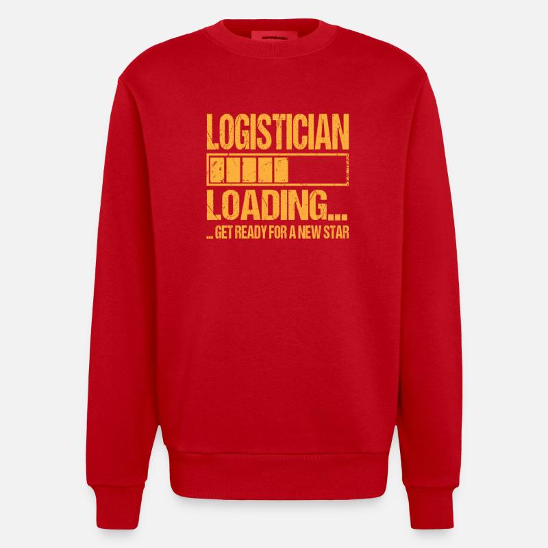 Logistician loading Logistician Training - Heavyweight Oversized Organic Crew Neck Made in EU - red