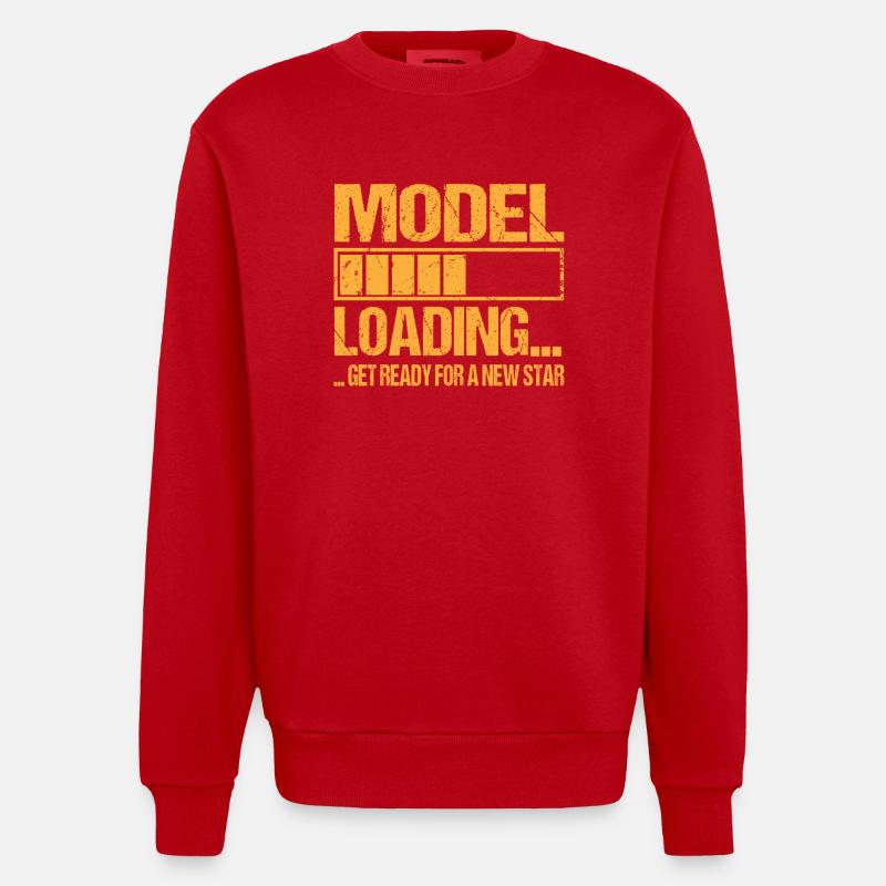 Model loading Model Ausbildung - Heavyweight Oversized Organic Crew Neck Made in EU - Rot
