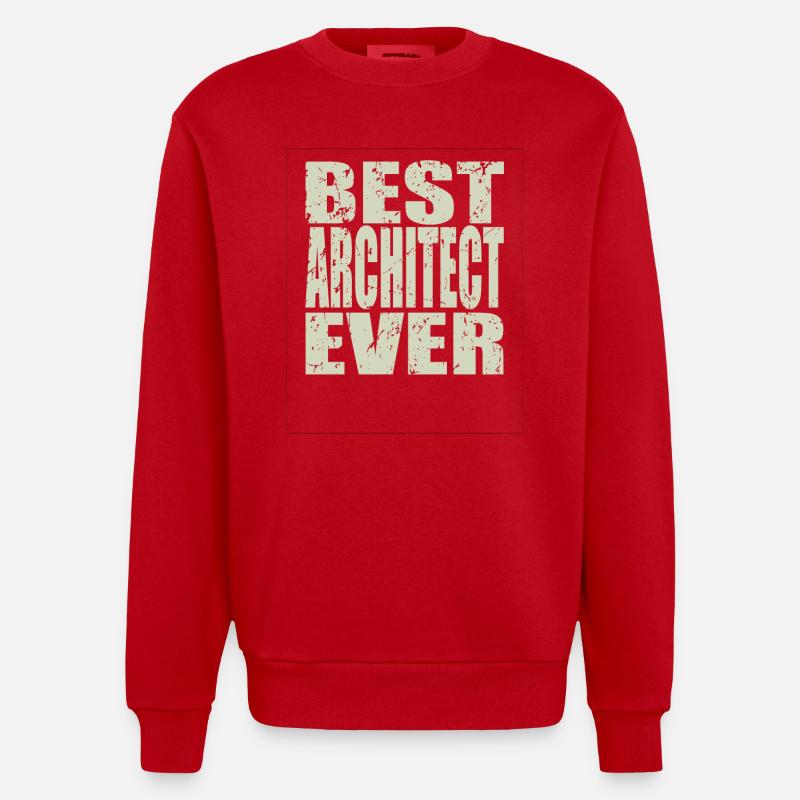 Best Architect ever Architect Gift - Heavyweight Oversized Organic Crew Neck Made in EU - red