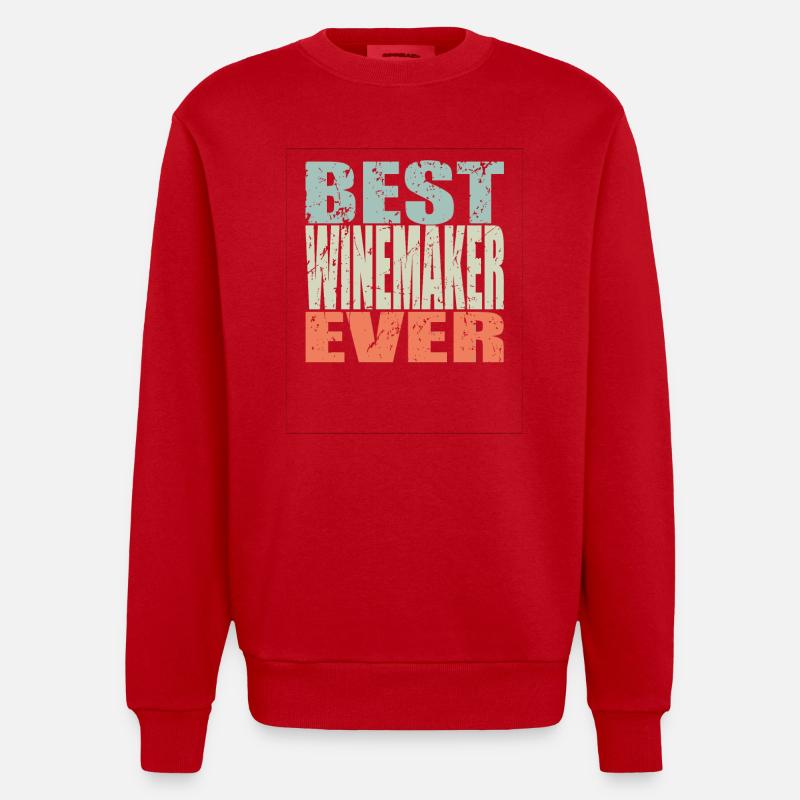 Meilleur winemaker jamais Winemaker Gift - Sweat bio épais oversize fabriqué en UE - rouge
