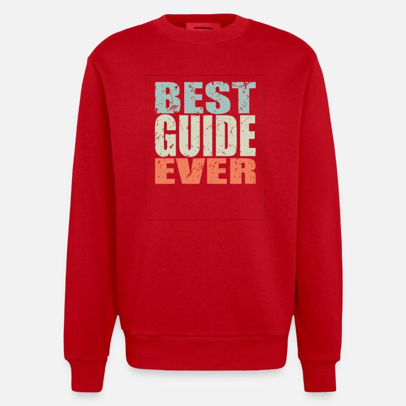 Best Guide ever Guide Gift - Heavyweight Oversized Organic Crew Neck Made in EU - red