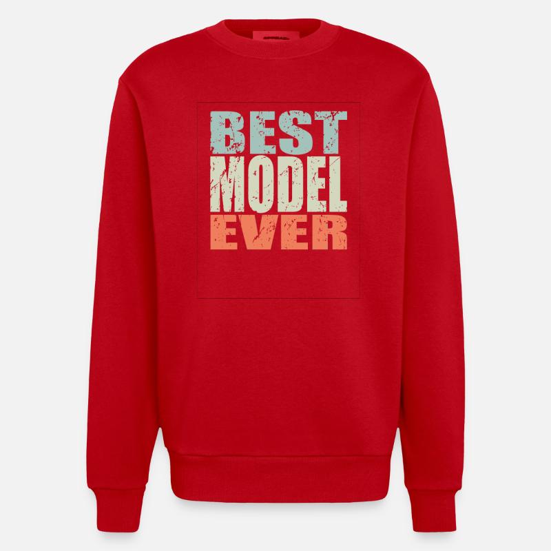 Best Model ever Model Geschenk - Heavyweight Oversized Organic Crew Neck Made in EU - Rot