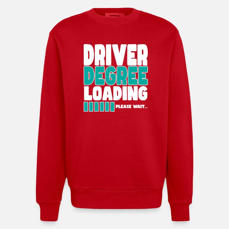 Driver invites training - Heavyweight Oversized Organic Crew Neck Made in EU - red