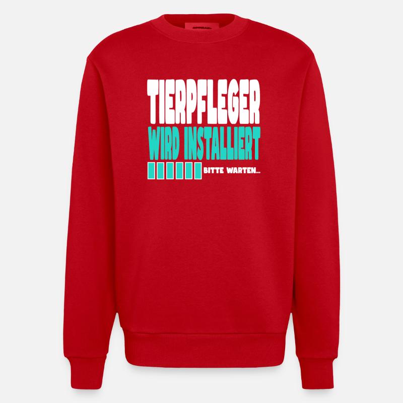 Tierpfleger wird installiert - Heavyweight Oversized Organic Crew Neck Made in EU - Rot