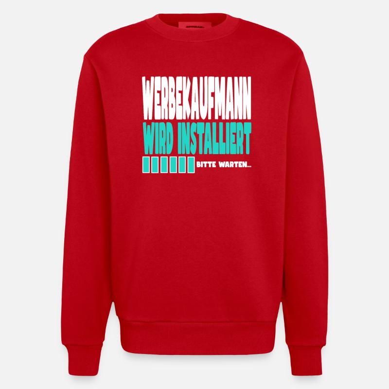Werbekaufmann wird installiert - Heavyweight Oversized Organic Crew Neck Made in EU - Rot