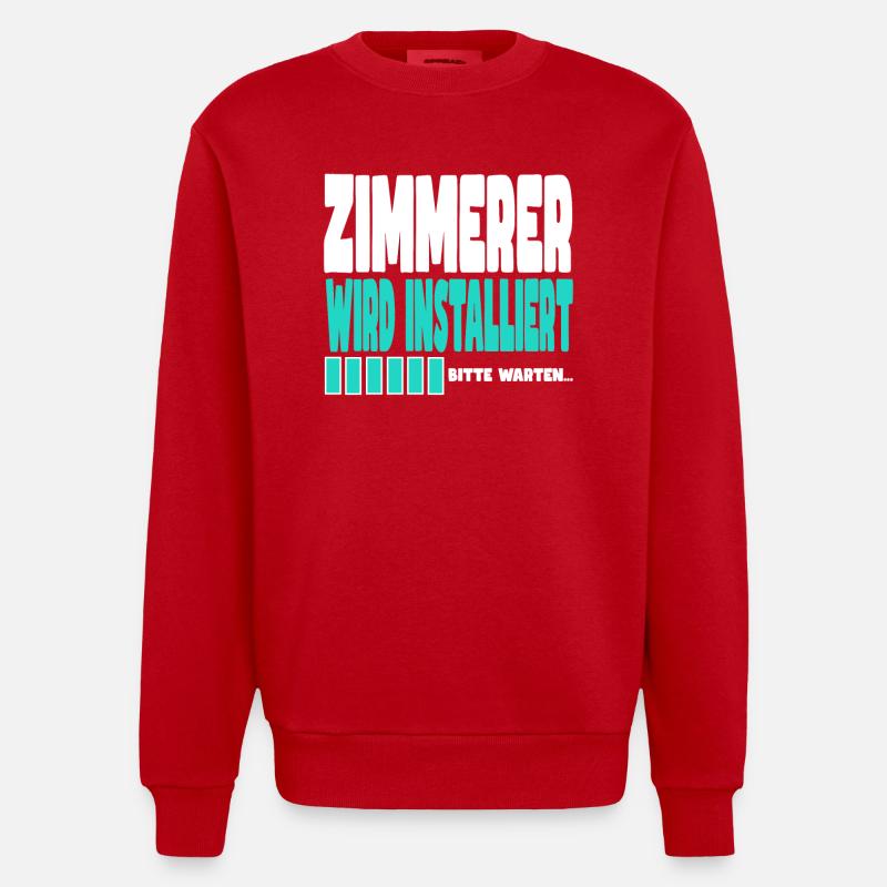 Zimmerer wird installiert - Heavyweight Oversized Organic Crew Neck Made in EU - Rot