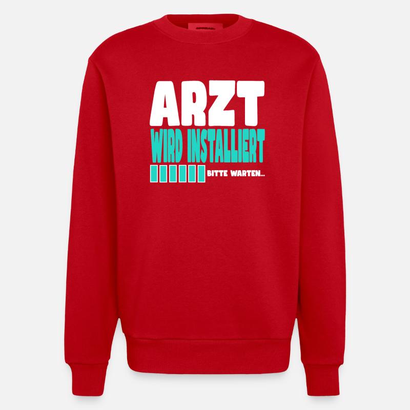 Arzt wird installiert - Heavyweight Oversized Organic Crew Neck Made in EU - Rot