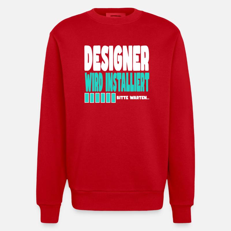 Designer wird installiert - Heavyweight Oversized Organic Crew Neck Made in EU - Rot