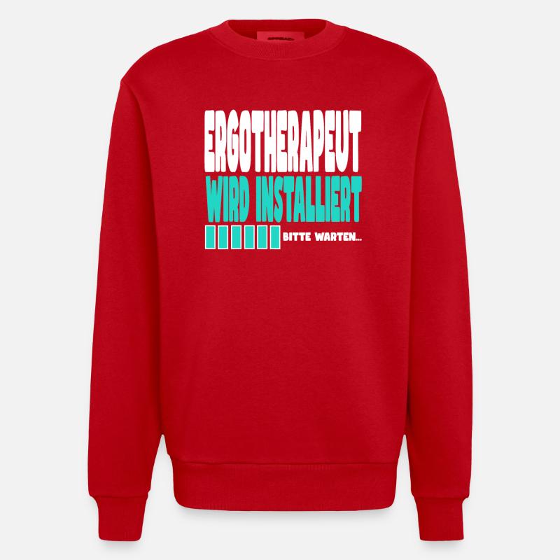 Ergotherapeut wird installiert - Heavyweight Oversized Organic Crew Neck Made in EU - Rot
