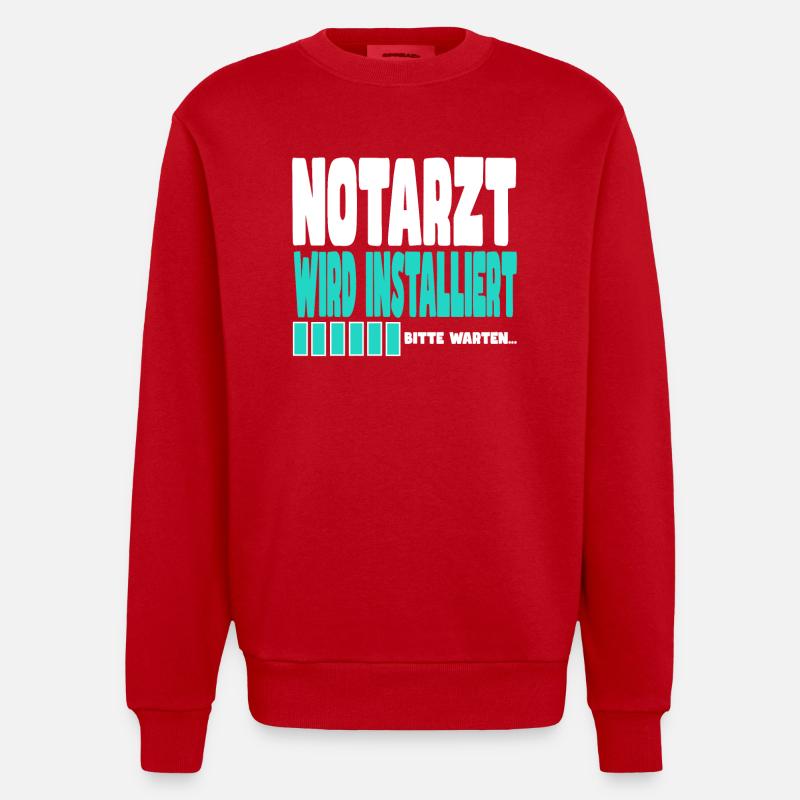 Notarzt wird installiert - Heavyweight Oversized Organic Crew Neck Made in EU - Rot