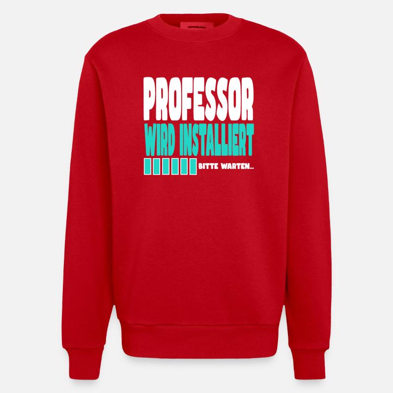 Professor wird installiert - Heavyweight Oversized Organic Crew Neck Made in EU - Rot