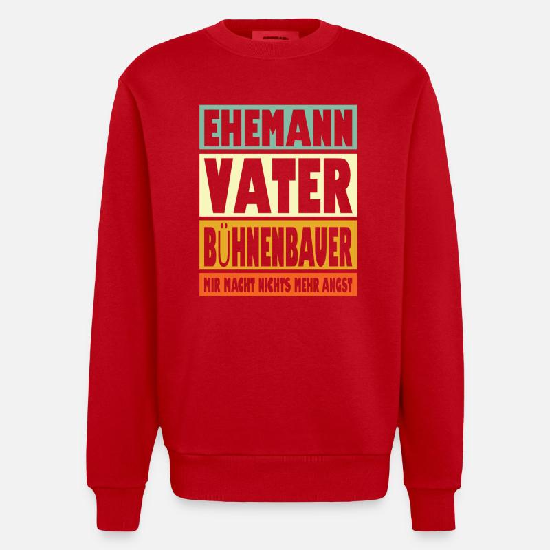 Busfahrer Vater Ehemann Held - Heavyweight Oversized Organic Crew Neck Made in EU - Rot