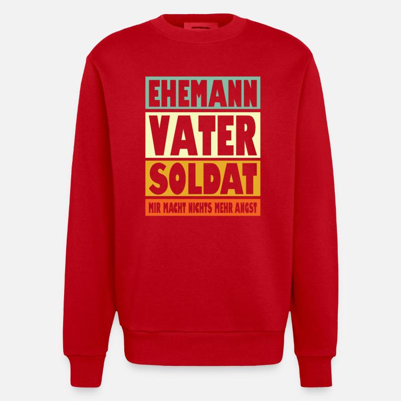 Soldat Vater Ehemann Held - Heavyweight Oversized Organic Crew Neck Made in EU - Rot