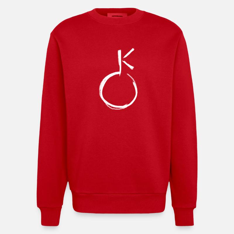 Astrologie Symbol - Heavyweight Oversized Organic Crew Neck Made in EU - Rot