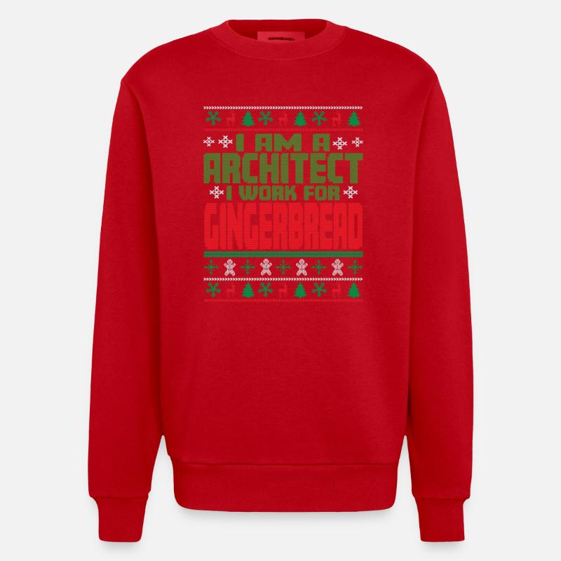 Dicton de Noël de l’architecte - Sweat bio épais oversize fabriqué en UE - rouge