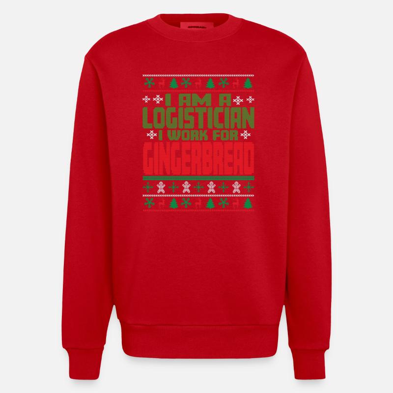 Citation de Noël de Logisticien - Sweat bio épais oversize fabriqué en UE - rouge