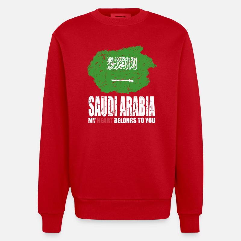 Drapeau de l’Arabie saoudite - Sweat bio épais oversize fabriqué en UE - rouge