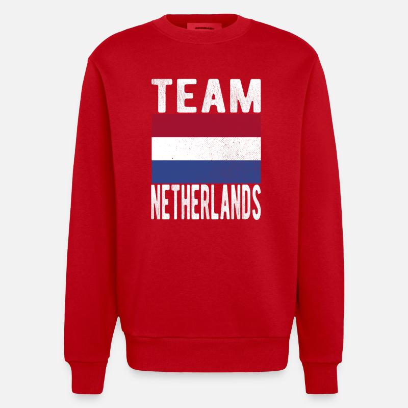 Drapeau des Pays-Bas - Sweat bio épais oversize fabriqué en UE - rouge