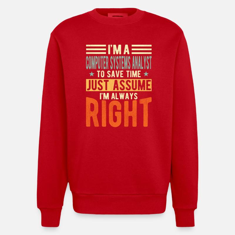 Analyste de systèmes informatiques - Sweat bio épais oversize fabriqué en UE - rouge